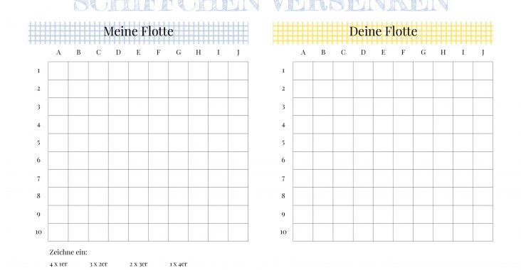 Schiffchen Versenken Regeln Varianten Vorlage