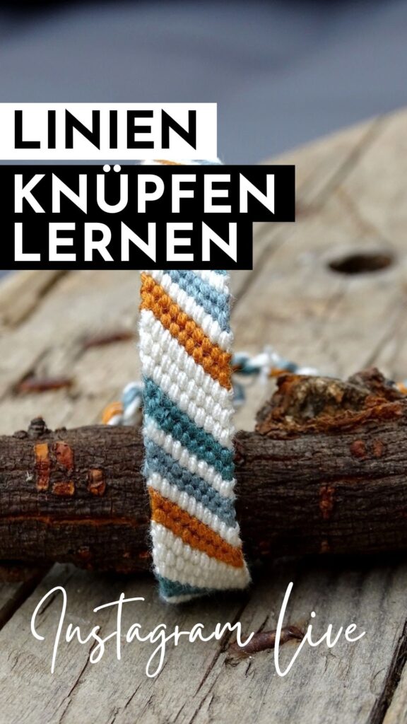 Lerne, das Linienmuster zu knüpfen, um eigene Armbänder zu knüpfen.