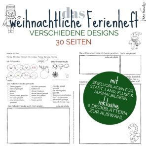 Hol dir das 40-seitige Ferienheft für Weihnachten als PDF zum Ausdrucken.